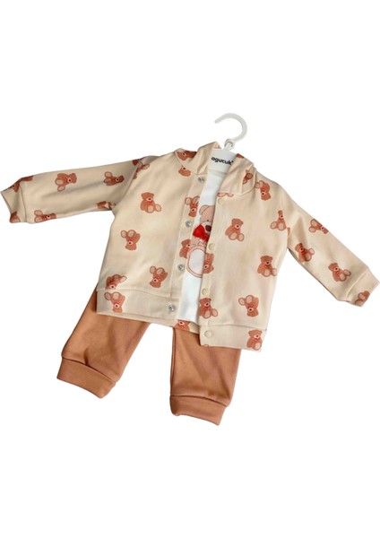 Erkek Çocuk Ayıcıklı Lüks 3'lü Takım modelleri