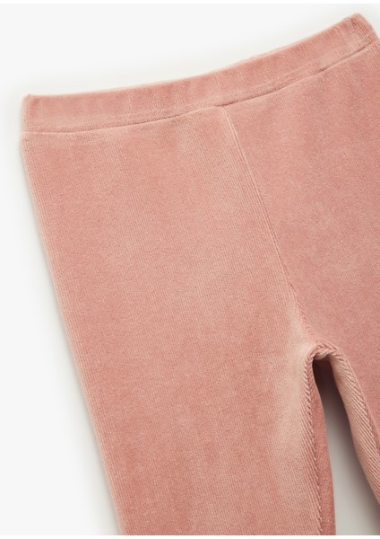 Beli Lastikli Yüksek Bel Basic Kadife Tayt modelleri