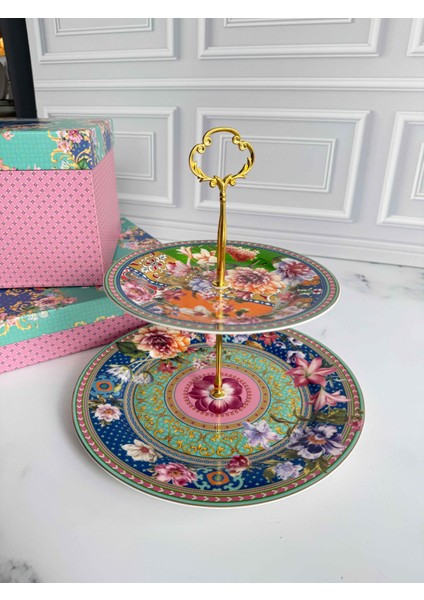 Floral Katlı Kek Kurabiye Standı