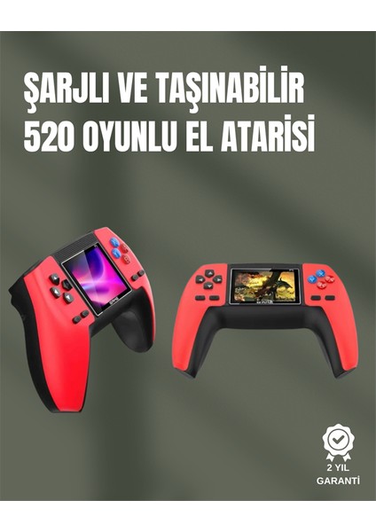 Msa-Shop P5 Gamepad Retro Konsol – Nostaljik Oyun Deneyimi, 520 Klasik Oyun Seçeneği