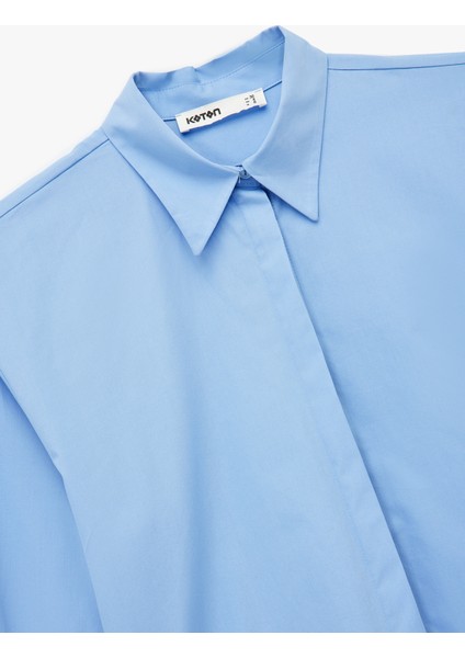 Pamuklu Kol Düğmesi Detaylı Uzun Kollu Oversize Gömlek modelleri