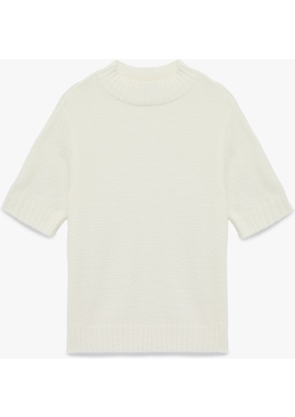 Regular Fit Kısa Kollu Dik Yaka Triko Kazak