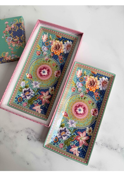 Floral Dikdörtgen Sunum Tabak 2'li Büyük fiyatları