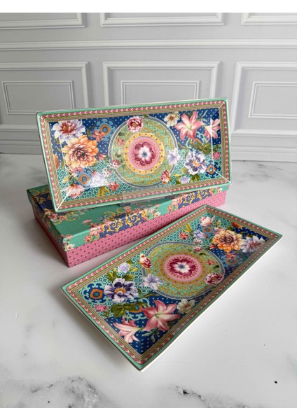 Floral Dikdörtgen Sunum Tabak 2'li Büyük fırsatları