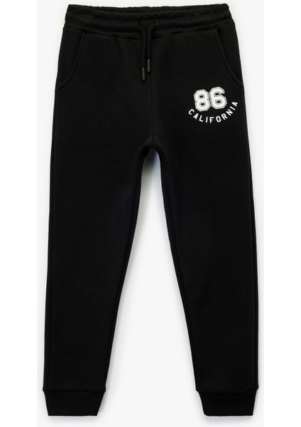 Baskılı Beli Bağcıklı Cep Detaylı Jogger Eşofman Altı