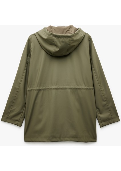 Cepli Beli Bağlamalı Uzun Kollu Fermuarlı Kapüşonlu Yağmurluk indirimleri