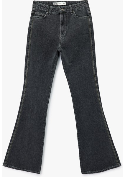 Yüksek Bel Ispanyol Paça Dar Kesim Jean Pantolon - Flare Jeans