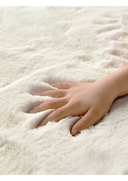 Krem Oval Kesme Yumuşak Kaymaz Taban Kalın Peluş Yıkanabilir Salon Yatak Oturma Odası Halı Yolluk fiyatları