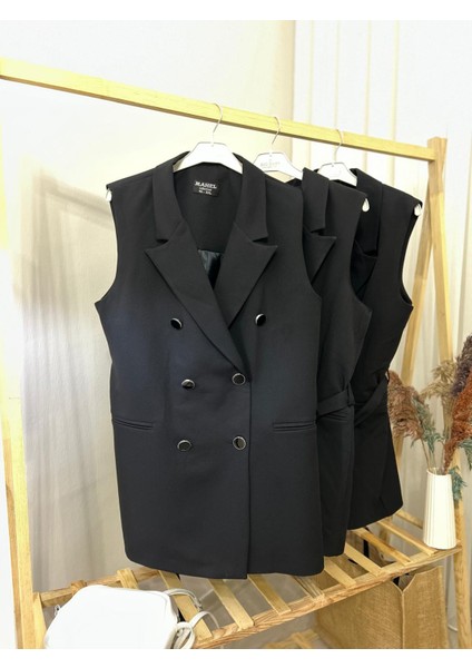 Bağlamalı Ipli Kahverengi Blazer Yelek fiyatları