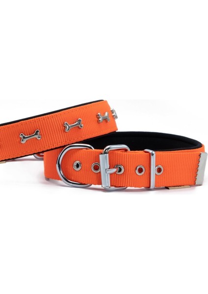 Doggie Konfor Dokuma Kemikli Boyun Tasması Turuncu 3.0*42-50 cm (DSBT-3062 M)