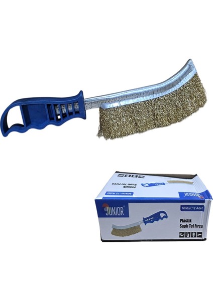 Junior 260 mm Plastik Saplı Tel Fırça 12 Adet