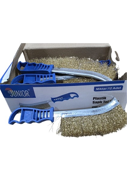 Junior 260 mm Plastik Saplı Tel Fırça 12 Adet fiyatları