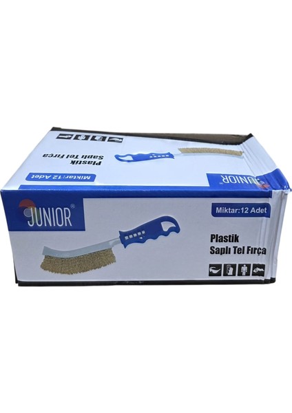 Junior 260 mm Plastik Saplı Tel Fırça 12 Adet modelleri