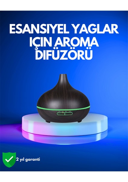 Msa-Shop 550 ml Kapasiteli Ultrasonik Difüzör – Yağsız Nemlendirici Kullanımıyla Uyumlu