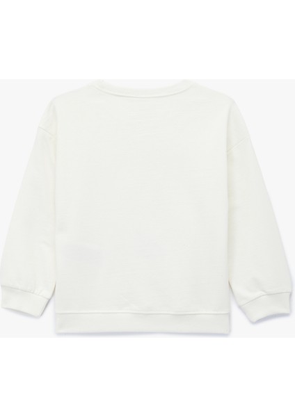 Pamuklu Uzun Kollu Bisiklet Yaka Baskılı Sweatshirt fiyatları