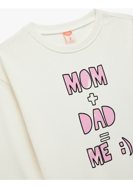 Pamuklu Uzun Kollu Bisiklet Yaka Baskılı Sweatshirt modelleri