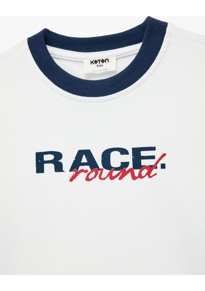 Baskılı Uzun Kollu Bisiklet Yaka Pamuklu Tişört modelleri