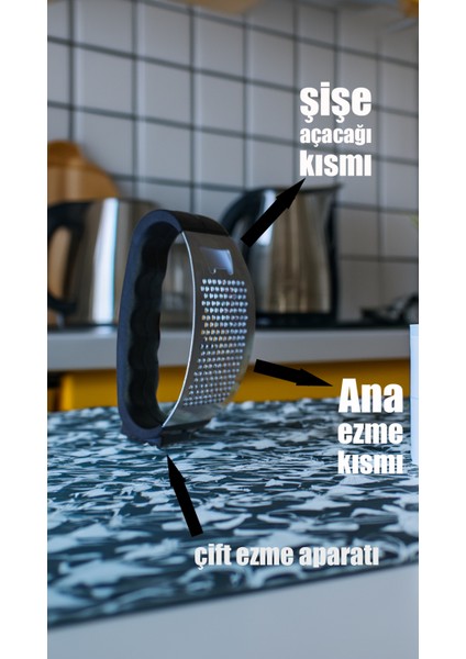 Çift Ezme Aparatlı Şişe Açacaklı, Sarımsak Zencefil Ezici fiyatları