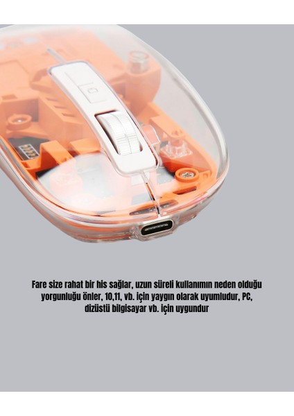 Msa-Shop Sessiz ve Ergonomik Kablosuz Fare - 30 Gün Kullanım, 2 Modlu Bağlantı indirimleri
