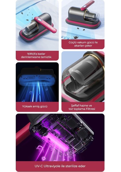 Şarjlı Uv Işınlı Yatak ve Koltuk El Süpürgesi, Gri Renk fiyatları