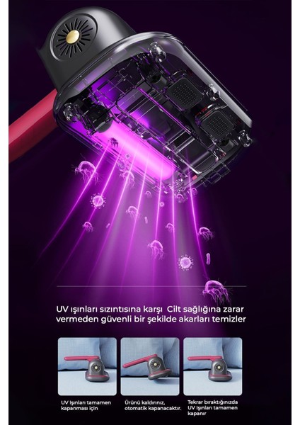 Şarjlı Uv Işınlı Yatak ve Koltuk El Süpürgesi, Gri Renk modelleri