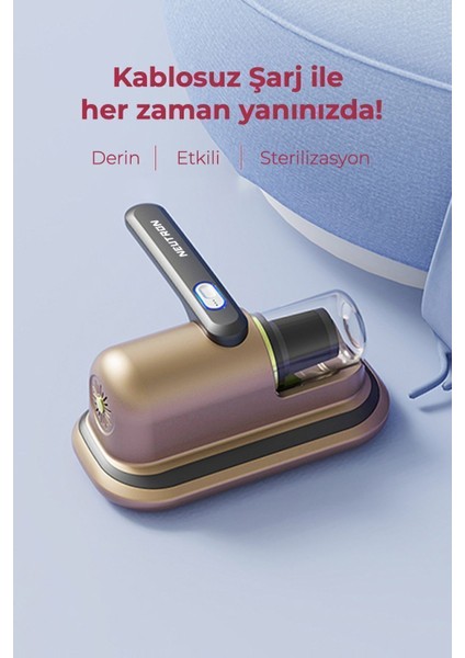 Şarjlı Uv Işınlı Anti Alerjen Yatak ve Koltuk El Süpürgesi Gold