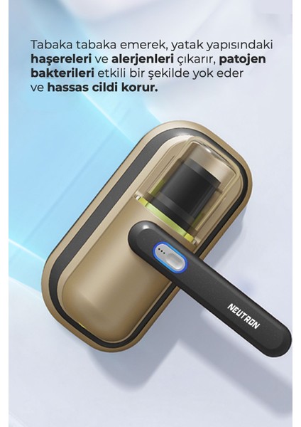 Şarjlı Uv Işınlı Anti Alerjen Yatak ve Koltuk El Süpürgesi Gold fiyatları