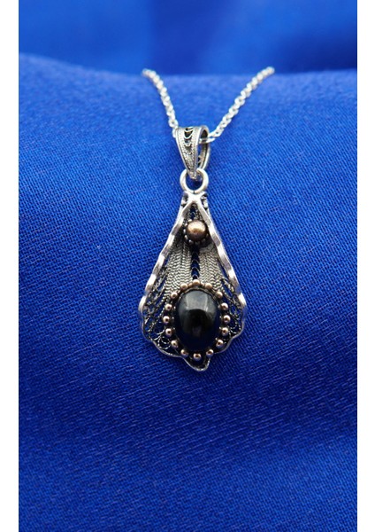 925 Ayar Kadın Oltu Taşı Kadın Kolye SY00076 fiyatları