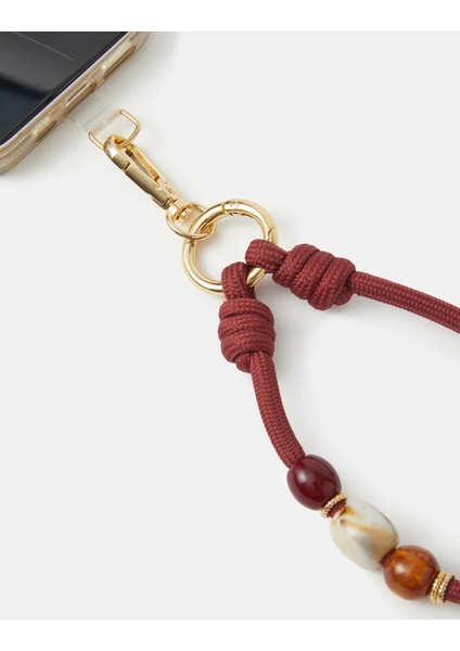 Cord Bead Telefon Charmı Bordo fiyatları