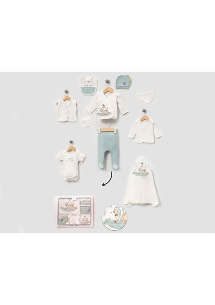 Dino Nakışlı 10LU Erkek Hastane Çıkışı Zıbın Set