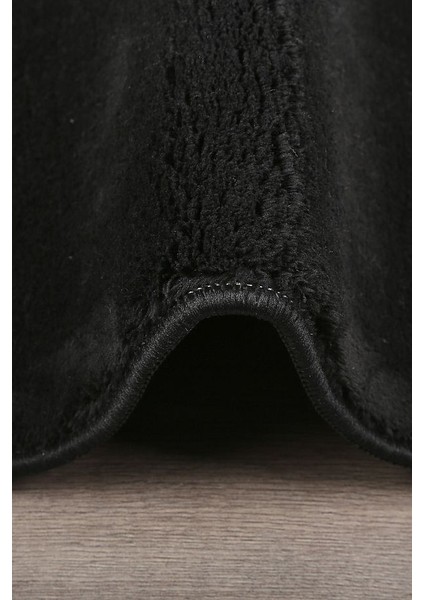 Siyah Oval Kesme Yumuşak Kaymaz Taban Kalın Peluş Yıkanabilir Salon Mutfak Oturma Odası Halı Yolluk modelleri