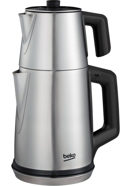 Gri Çelik Demlikli Çay Makinesi, Pratik ve Şık Tasarım