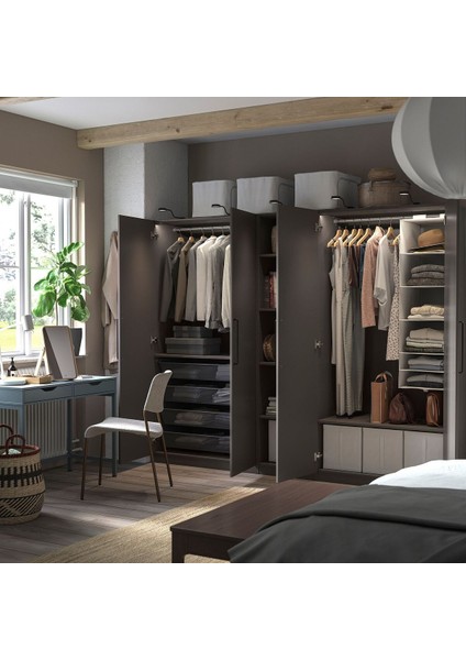 Pax Gardırop, Koyu Gri, 250X60X201 cm modelleri