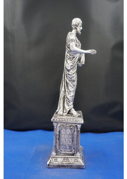 Aristotales Ünlü Filozof Heykeli - 35 cm Aristo Dekoratif Biblo, Ev & Ofis Hediyelik Aksesuar Gümüş indirimleri