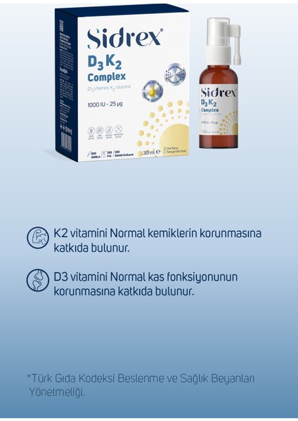 D3K2 Complex Sprey | D3 K2 Vitamini Içeren Takviye Edici Gıda fiyatları