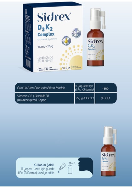 D3K2 Complex Sprey | D3 K2 Vitamini Içeren Takviye Edici Gıda modelleri