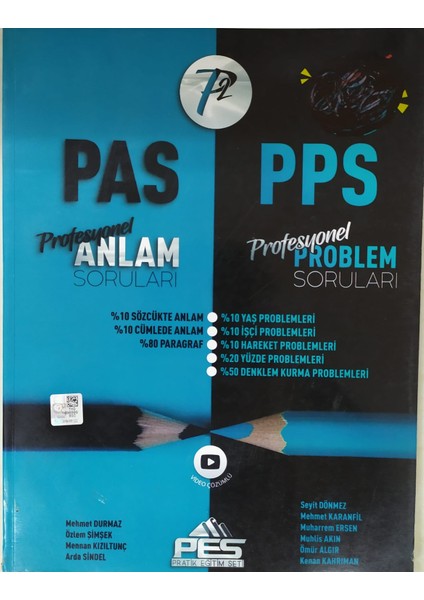 Pes Yayınları Tyt Ayt Pas Pps Soru Bankası - Özlem Şimşek