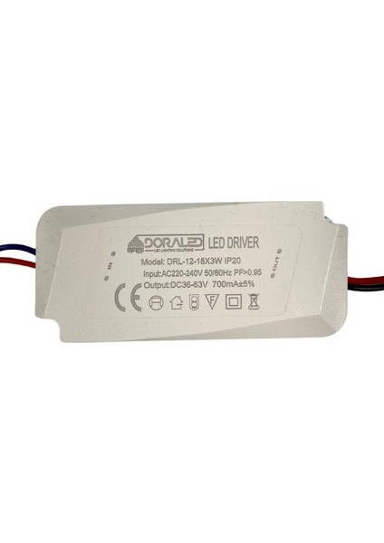 12-18X3W 700MA 36-63V Power LED Driver IP20 Power LED Sürücü