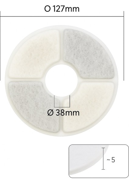 Auvc 2.4l Papatya Su Sebili Uyumlu Yedek Filtre 3'lü Paket, 127X38X5MM, Beyaz fiyatları