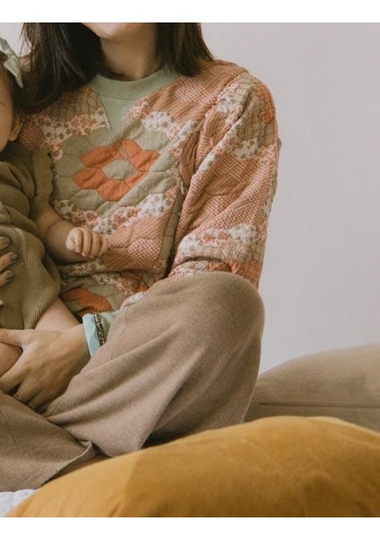 Patchwork Sweat-Shirt , Emzirme T-Şhirtü , Kırkyama Emzirme Sweatshirt modelleri