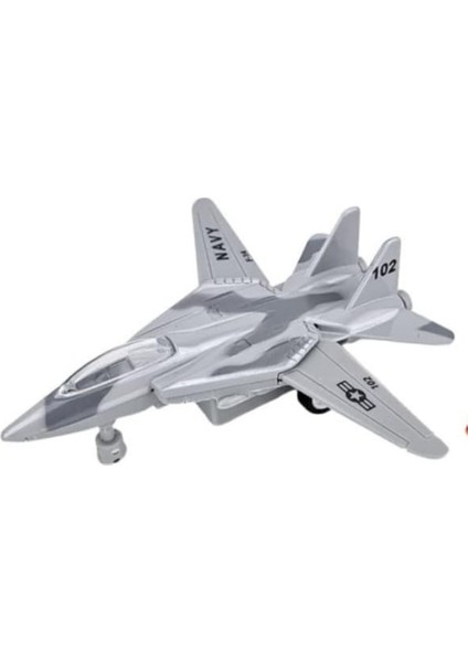 Çek Bırak Mini Metal Uçak - Gri