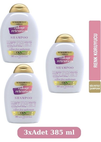 Colour Retention Renk Koruyucu Sülfatsız Şampuan 3 Adet