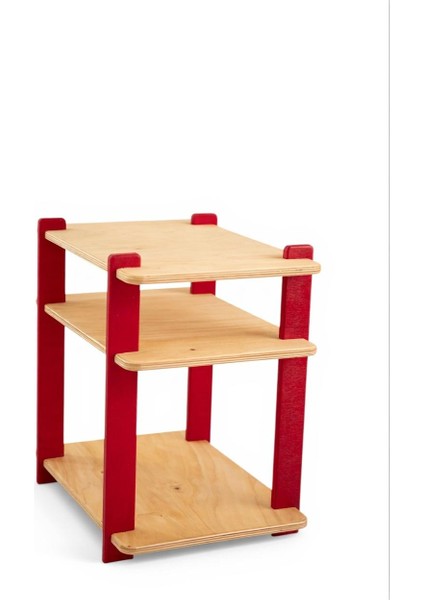 Dikdörtgen Ahşap Komodin, Üç Gözlü, 59X59X40CM, Kayın, Portatif, Dekoratif, Doğal, Geçmeli Sistem fiyatları