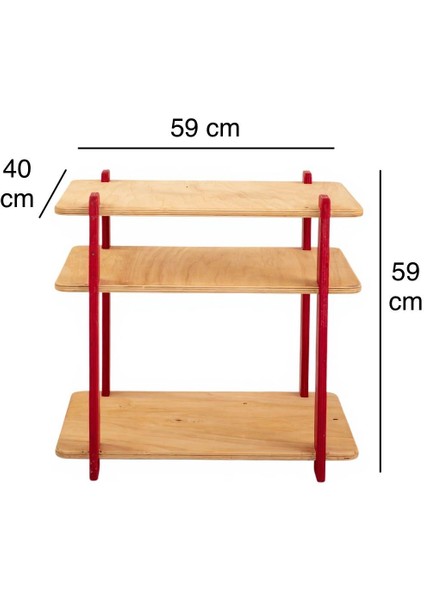 Dikdörtgen Ahşap Komodin, Üç Gözlü, 59X59X40CM, Kayın, Portatif, Dekoratif, Doğal, Geçmeli Sistem modelleri