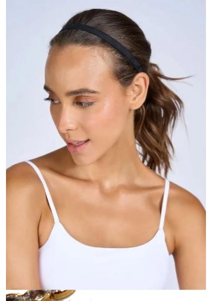 Esnek Siyah Sporcu Saç Bandı 6'lı Paket