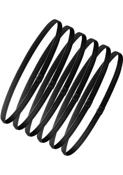 Esnek Siyah Sporcu Saç Bandı 6'lı Paket fiyatları