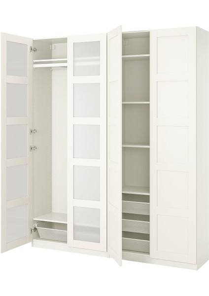 Pax Gardırop, Beyaz-Buzlu Cam, 200X38X236 cm