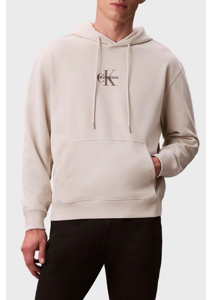 Logolu Pamuklu Relaxed Fit Kapüşonlu Sweat LV04RD243G67U Erkek Sweat LV04RD243G 67U