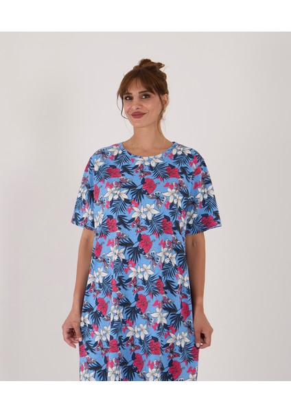 Kısa Kollu Yüzde Yüz Pamuk Midi Boy Elbise indirimleri