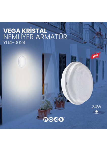 - 24W Kristal Nemliyer Armatür 6500K Beyaz Işık